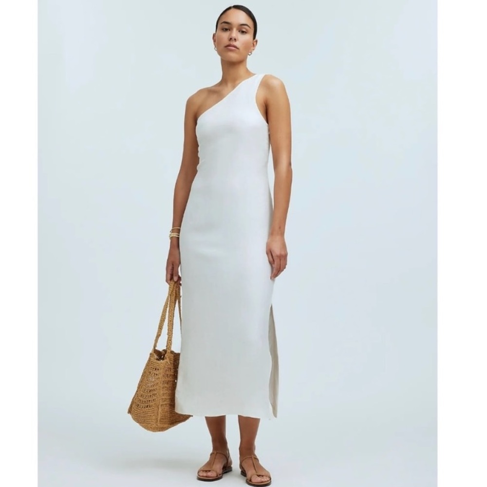 Madewell white one shoulder dress, NWT; sold out online, Size 00